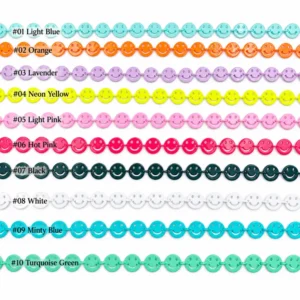 Colorful Smiley Face Chain by Foot, Happy Face Link Chain, Neon Enamel Smile Face Chain for Bracelet Necklace Anklet Making, CH228