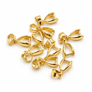Gold Filled Pinch Bail Pendant Connector, Jewelry Making Supplies, Gold Pendant Holder, Bail Finding for Necklace Charms, CL451