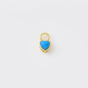 Gold Filled Blue Heart Charm, Blue Heart Pendant, Turquoise Heart Charm, Heart Jewelry Pendant for Bracelet Necklace, Jewelry Making, CP2536