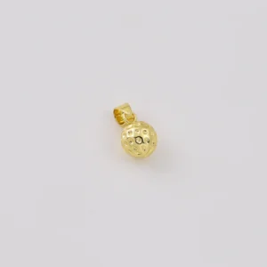 Gold Filled Golf Ball Charm, Textured Sports Pendant, Dimpled Golf Ball Jewelry Charm for Necklace Bracelet, Golf Lover Gift, CP2541