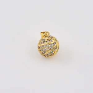 Gold Filled CZ Baseball Charm, Large Rhinestone Baseball Pendant, Crystal Sports Charm for Necklace Bracelet, Baseball Lover Gift, CP2542