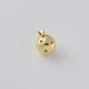 Gold Filled CZ Soccer Ball Charm, Rhinestone Football Pendant, Sports Jewelry Charm for Necklace Bracelet, Soccer Lover Gift, CP2543