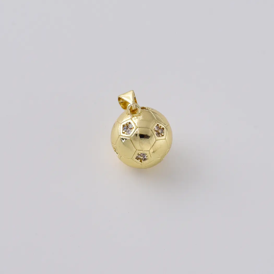 Gold Filled CZ Soccer Ball Charm, Rhinestone Football Pendant, Sports Jewelry Charm for Necklace Bracelet, Soccer Lover Gift, CP2543