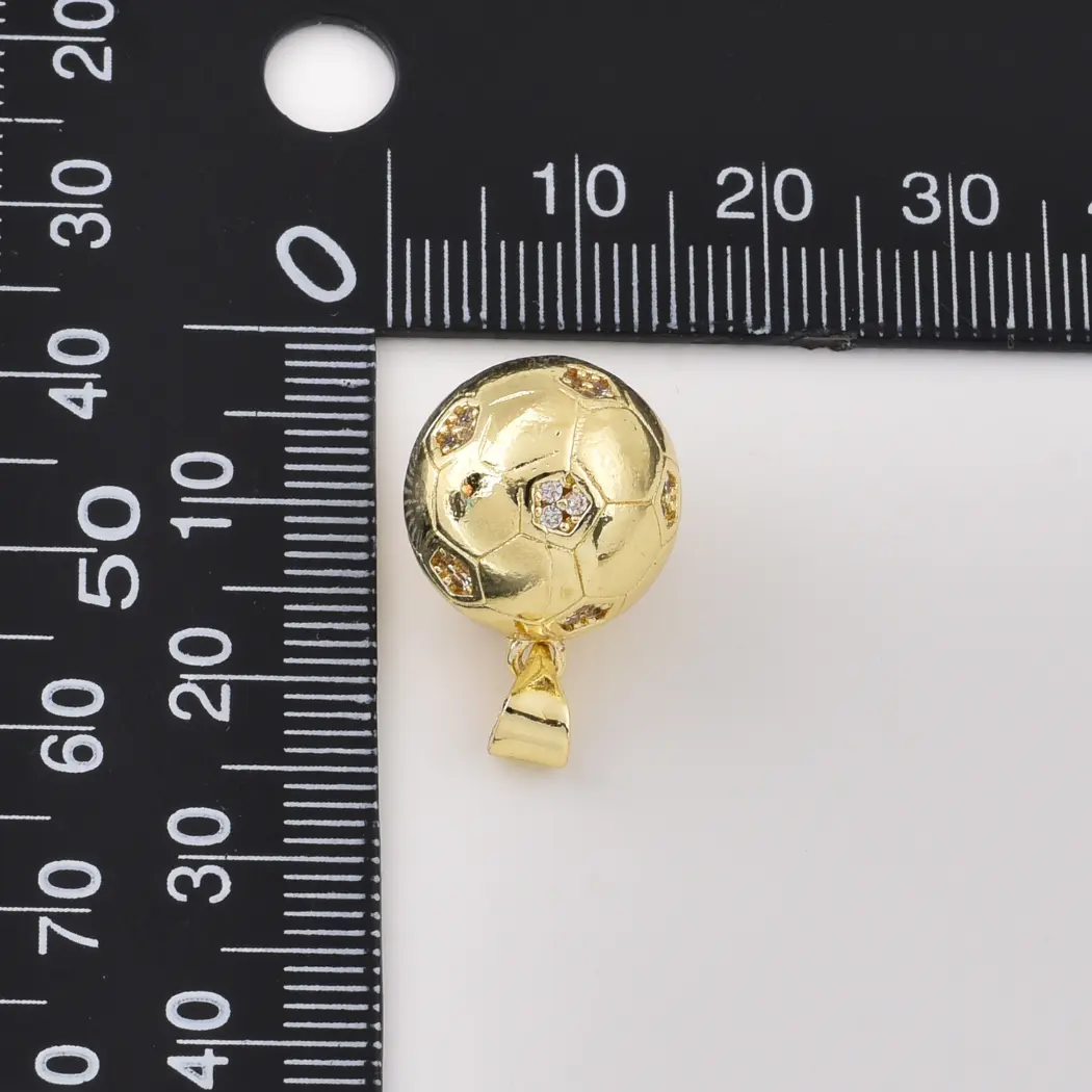 Gold Filled CZ Soccer Ball Charm, Rhinestone Football Pendant, Sports Jewelry Charm for Necklace Bracelet, Soccer Lover Gift, CP2543 - Image 3