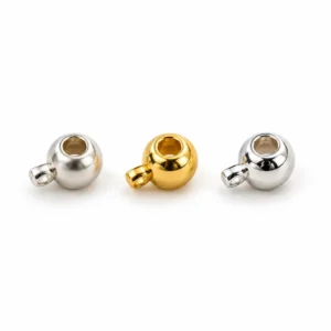 Gold Filled Round Crimp Bead with Loop, Shiny Silver and 925 Silver Finish Options, Smooth Metal Crimp Cover for Jewelry Making, DIY027