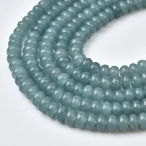 Jade Rondelle Beads 8x4mm, Green Gemstone Beads, Polished Stone Bead Strand for Bracelets and Necklace Making, GRN873