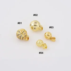 Gold Filled Sports Ball Charm, CZ Rhinestone Basketball Soccer Volleyball and Golf Ball Pendants, Mini Sports Jewelry Making Supplies LOT054