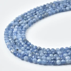 Kyanite Natural AAA Blue 4mm Micro Faceted Round Beads 15.5 Inch Full Strand Jewelry Supply PRP1229