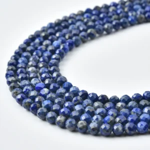 Lapis Lazuli Natural AA 4mm Micro Faceted Round Beads Deep Blue Gemstone 15.5 Inch Strand PRP1230