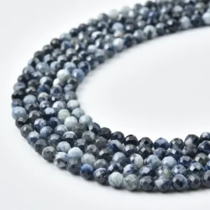 Santa Maria Aquamarine Beads Natural Blue Round Faceted 4mm Gemstone Strand for Jewelry Making DIY PRP1231