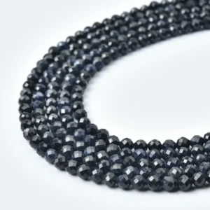 Sapphire Faceted Round Beads 3mm Natural Genuine Gemstone Full Strand for Fine Jewelry Making Supplies PRP1237