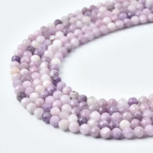 Kunzite Faceted Round Beads 4mm Natural Pink Genuine Gemstone Full Strand for Fine Jewelry Making Supplies PRP1239
