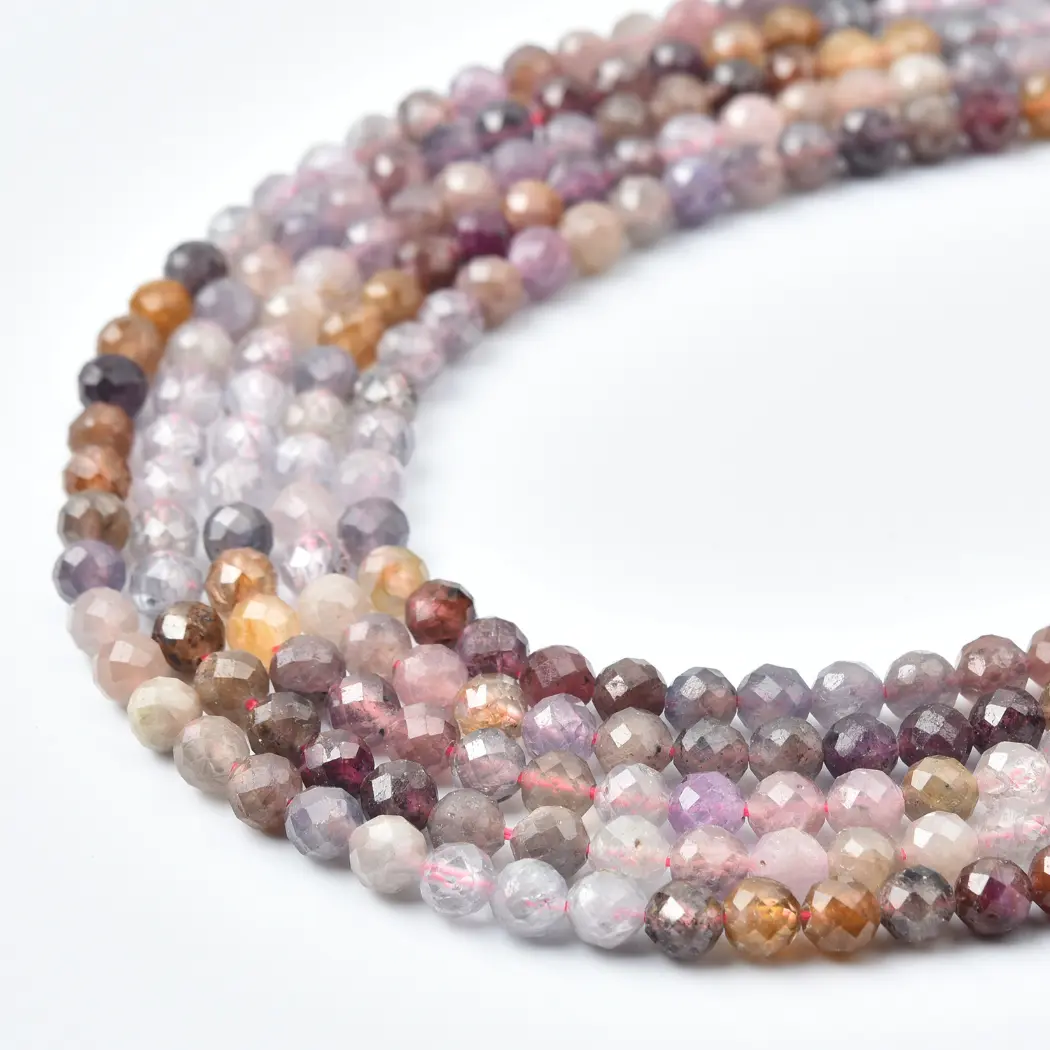 Colored Spinel Faceted Round Beads 4mm Natural Genuine Gemstone Full Strand Mixed Palette for Jewelry Making PRP1243
