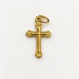 Stainless Steel Cross Charm, Gold Filled Ornate Cross Pendant, Christian Jewelry Finding, Religious Charm for DIY Jewelry Making, SCP246