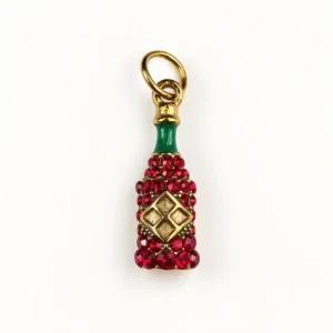 Stainless Steel Red Crystal Perfume Bottle Charm, Rhinestone Pendant, Decorative Jewelry Finding for DIY Necklace Bracelet Making, SCP251
