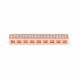 Rose Gold CZ Spacer Bar Bead, Pave Rhinestone Rectangle Link, Crystal Jewelry Connector for Bracelet Necklace Making, SP051