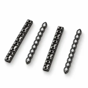 Black CZ Spacer Bar Bead, Pave Rhinestone Rectangle Link, Crystal Jewelry Connector for Bracelet Necklace Making, SP110
